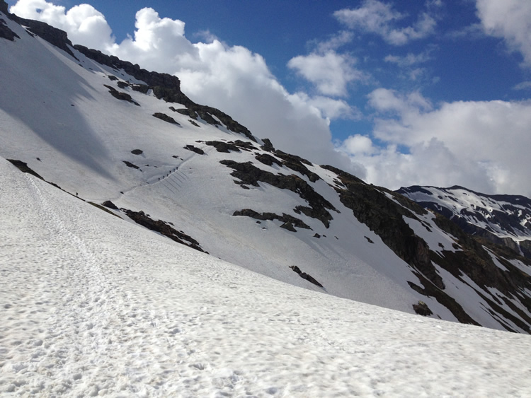 From Col du Bonhomme looking towards Col de la Croix du Bonhomme (June 2013)